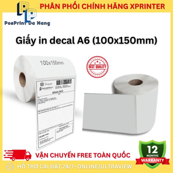 [500 TỜ/ TỆP] Giấy in Decal khổ A6, A7 cuộn, A6 tệp in đơn hàng, sàn TMĐT, vận chuyển. Giấy in decal bóc dán, cuộn 30m - Hình ảnh 2