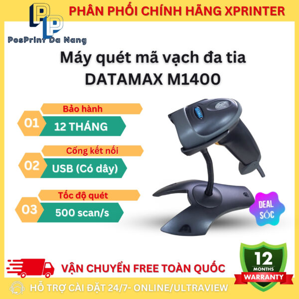 Máy quét mã vạch đa tia DATAMAX M1400 quét 1D, 2D có dây