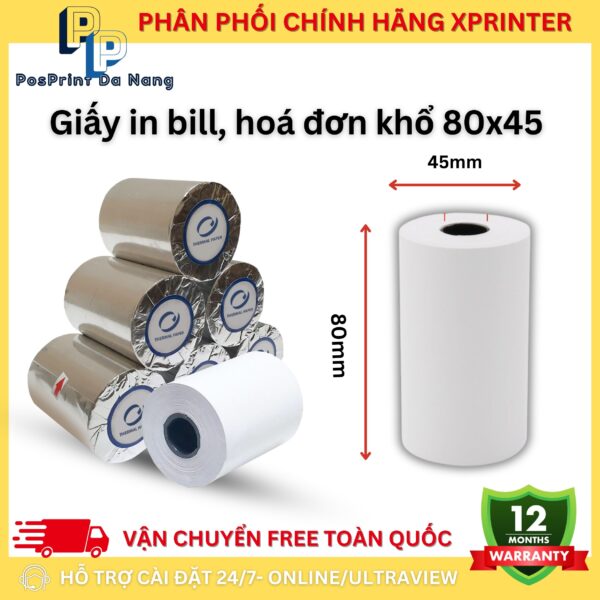 Cuộn giấy in bill tính tiền, hoá đơn khổ 80mm, 58mm - Hình ảnh 2