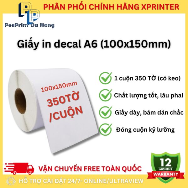 [500 TỜ/ TỆP] Giấy in Decal khổ A6, A7 cuộn, A6 tệp in đơn hàng, sàn TMĐT, vận chuyển. Giấy in decal bóc dán, cuộn 30m - Hình ảnh 3