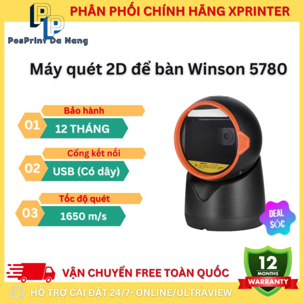 Máy quét mã vạch, đọc mã đa tia WINSON WAI-5780