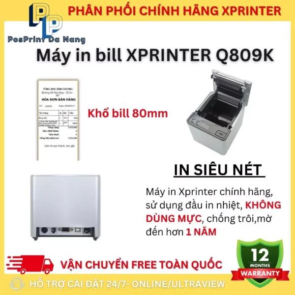Máy in bill tính tiền Xprinter Q809K khổ 80mm - Hình ảnh 3