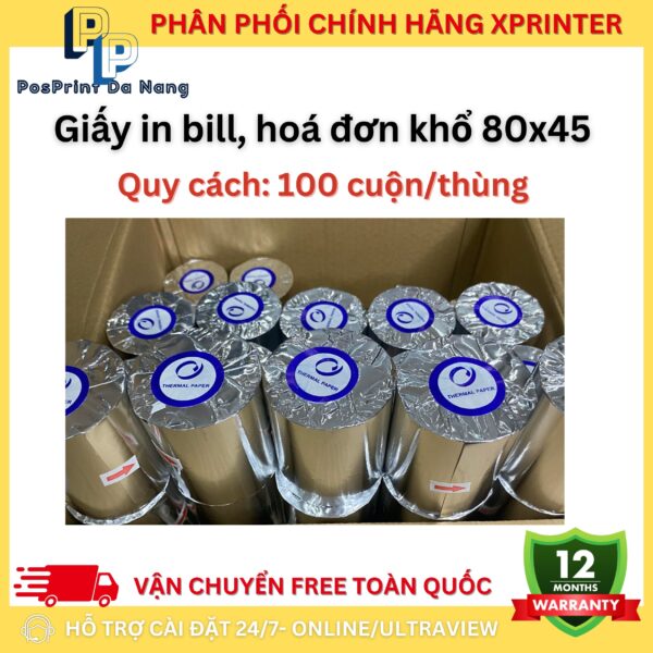 Cuộn giấy in bill tính tiền, hoá đơn khổ 80mm, 58mm - Hình ảnh 4