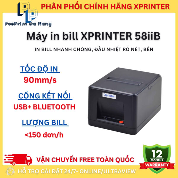 Máy in bill tính tiền Xprinter 58iiB khổ 58mm - Hình ảnh 2