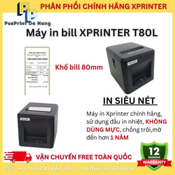 Máy in bill tính tiền Xprinter T80L khổ 80mm - Hình ảnh 3