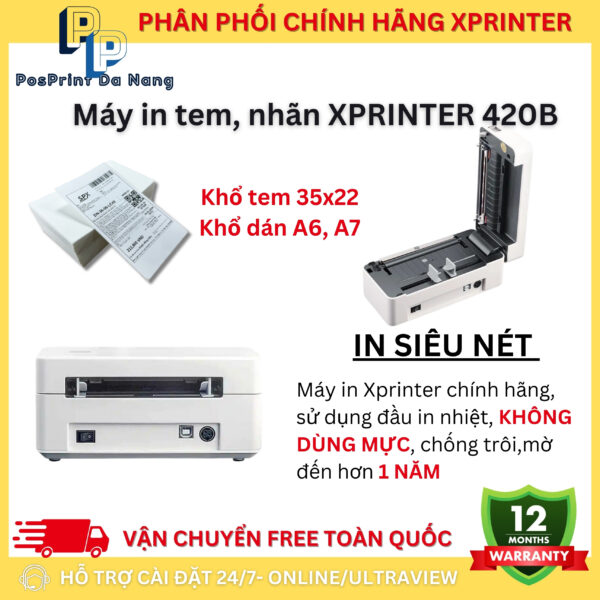 [IN BLUETOOTH] Máy in đơn hàng, vận đơn Xprinter 464B khổ A6, A7 kết nối điện thoại Bluetooth, in tem vận chuyển, TMĐT - Hình ảnh 3