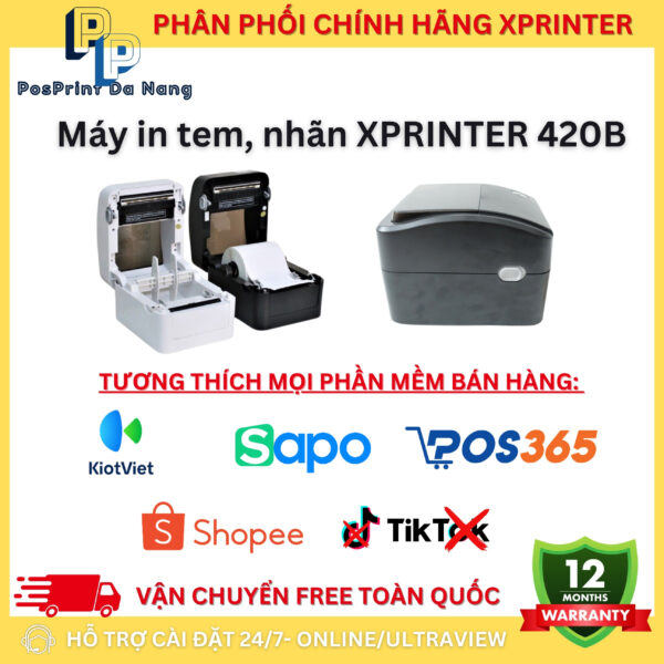 [IN ĐIÊN THOẠI] Máy in đơn hàng, vận đơn Xprinter 420B khổ A6, A7 kết nối điện thoại USB+LAN, in tem vận chuyển, TMĐT - Hình ảnh 4