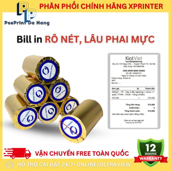 Cuộn giấy in bill tính tiền, hoá đơn khổ 80mm, 58mm - Hình ảnh 5