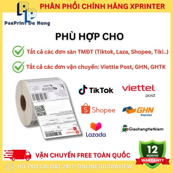 [500 TỜ/ TỆP] Giấy in Decal khổ A6, A7 cuộn, A6 tệp in đơn hàng, sàn TMĐT, vận chuyển. Giấy in decal bóc dán, cuộn 30m