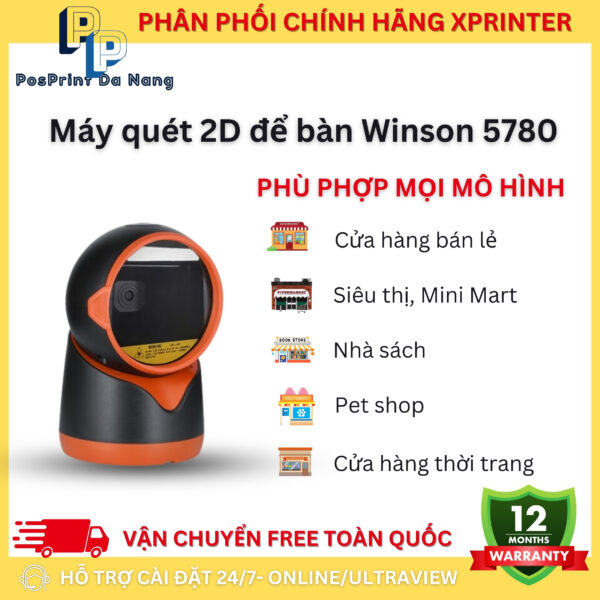 Máy quét mã vạch, đọc mã đa tia WINSON WAI-5780 - Hình ảnh 3