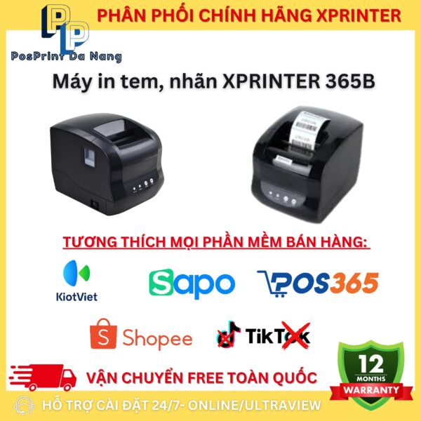 Máy in đơn hàng, tem nhãn khổ A7, 2 tem Xprinter 365B, máy in đơn kết nối điện thoại khổ A7, 2 tem 35x22 - Hình ảnh 4