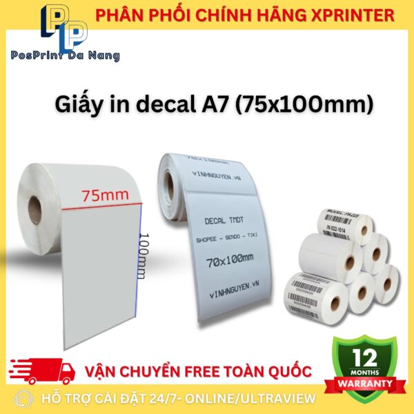 [500 TỜ/ TỆP] Giấy in Decal khổ A6, A7 cuộn, A6 tệp in đơn hàng, sàn TMĐT, vận chuyển. Giấy in decal bóc dán, cuộn 30m - Hình ảnh 6