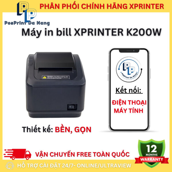 Máy in bill, hoá đơn Xprinter K200W khổ 80mm - Hình ảnh 5