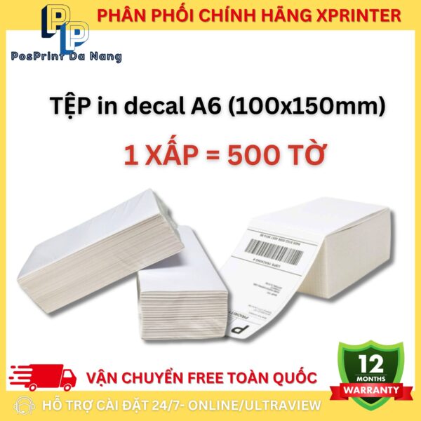 [500 TỜ/ TỆP] Giấy in Decal khổ A6, A7 cuộn, A6 tệp in đơn hàng, sàn TMĐT, vận chuyển. Giấy in decal bóc dán, cuộn 30m - Hình ảnh 7