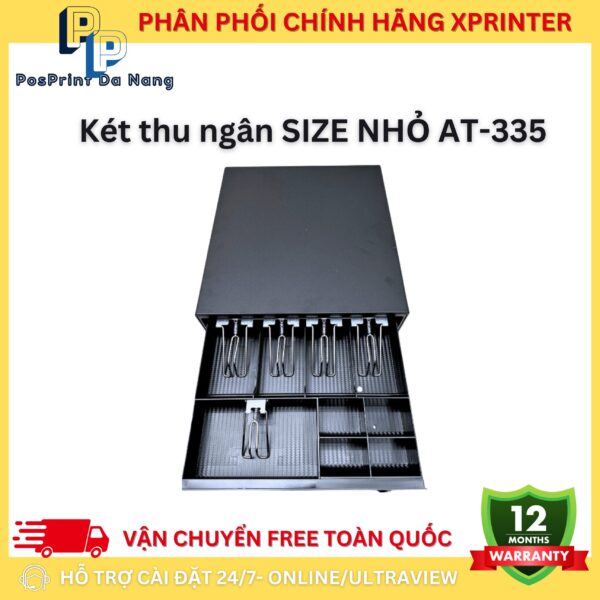 Két thu ngân, ngăn kéo đựng tiền size NHỎ, LỚN AT-335. Két thu ngân kết nối máy in bill, hoá đơn bung tự động - Hình ảnh 8