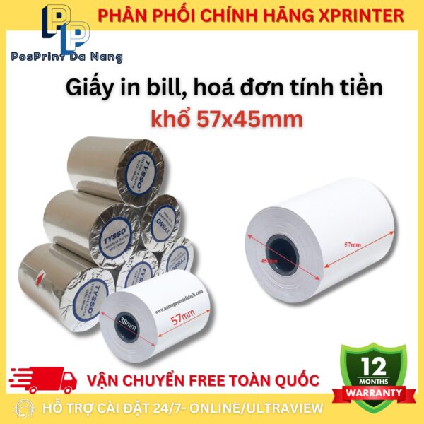 Cuộn giấy in bill tính tiền, hoá đơn khổ 80mm, 58mm - Hình ảnh 8