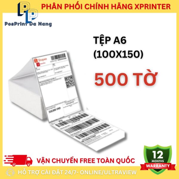 [500 TỜ/ TỆP] Giấy in Decal khổ A6, A7 cuộn, A6 tệp in đơn hàng, sàn TMĐT, vận chuyển. Giấy in decal bóc dán, cuộn 30m - Hình ảnh 9